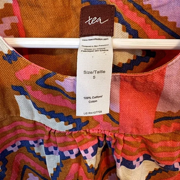 Colorful Geometric Boho Kids Dress size 5 - Picture 4 of 4